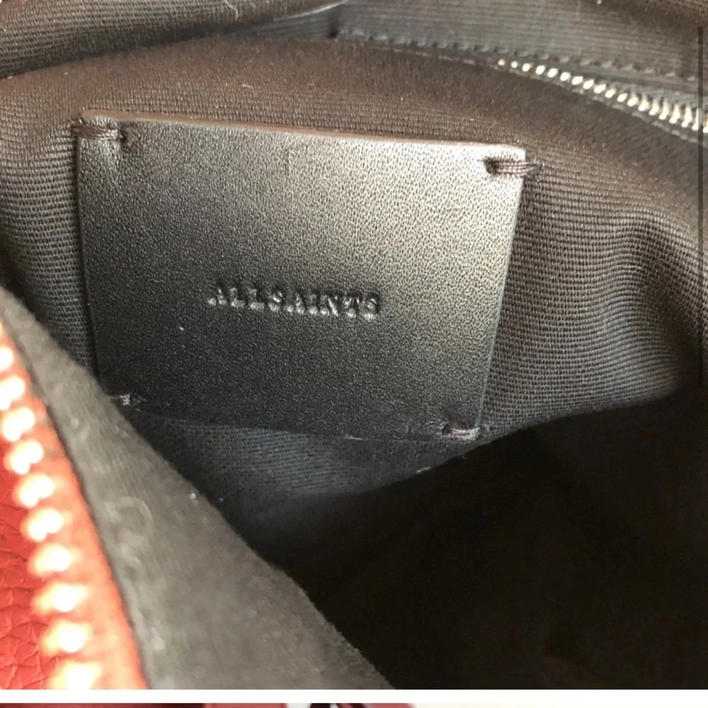 AllSaints Kita Backpack Berry Red Purse Bag - Picture 4 of 5